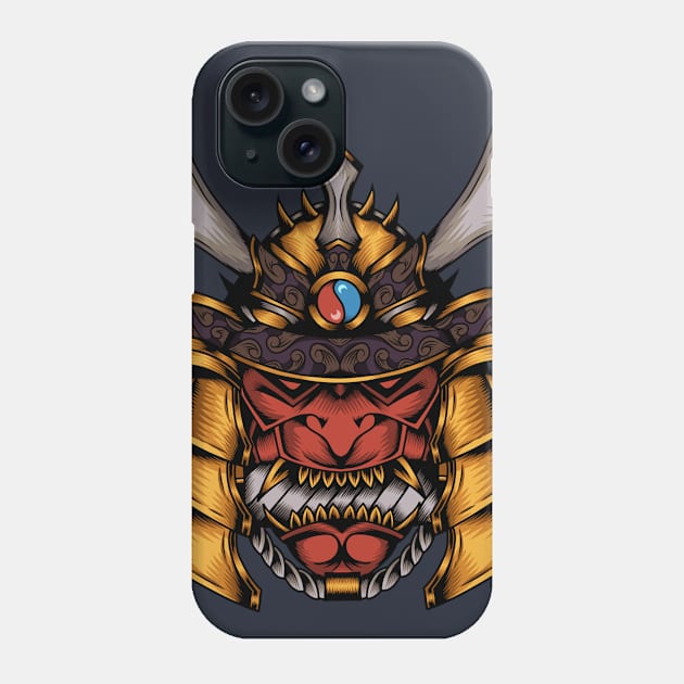 Golden armor samurai Phone Case by Wanadhi
