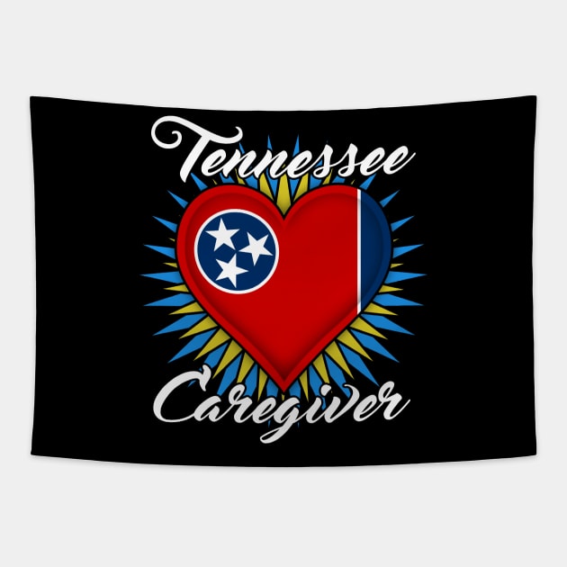 Tennessee Caregiver (white font) Tapestry by WCN Store