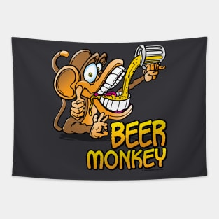 Beer Monkey Toon Tapestry