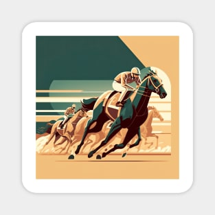 Art Deco Style Horse Racing Magnet