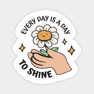 Every Day is A Day To Shine Retro Daisy Flower in Hands Magnet