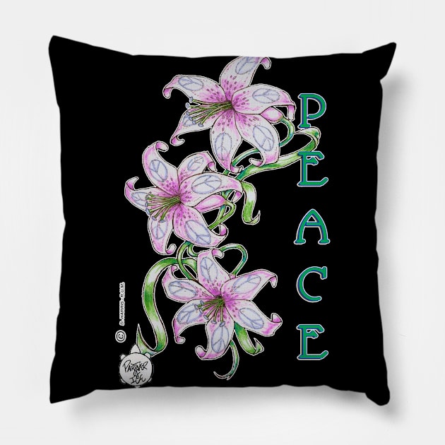 PEACE SIGNS ON LILIES.....  :) !!! Pillow by DHARRIS68