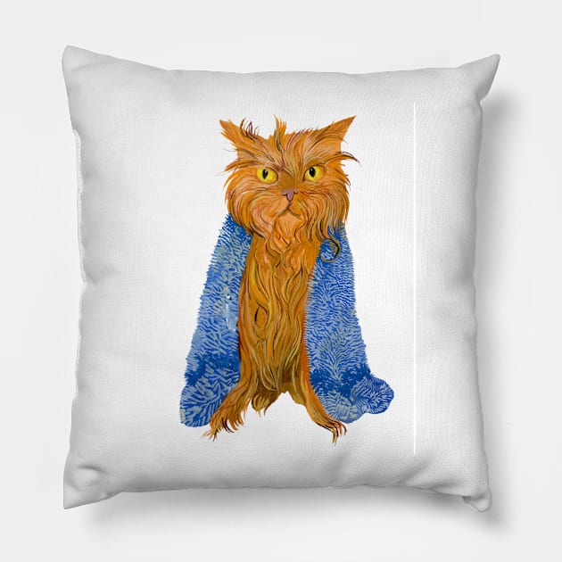 Wet cat Pillow by argiropulo