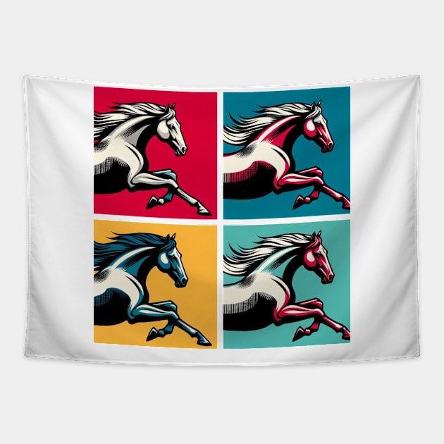 Galactic Steed Showcase: Pop Art Horse Tapestry by PawPopArt