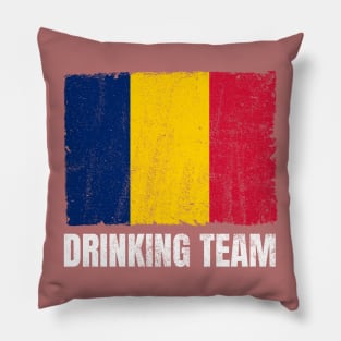 Chadian Drinking Team Graphic for Men Women Funny Chad Flag Pillow