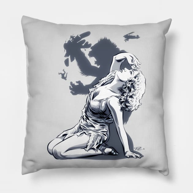 Fay Wray - An illustration by Paul Cemmick Pillow by PLAYDIGITAL2020