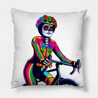 Colorful Catrina cycling Pillow