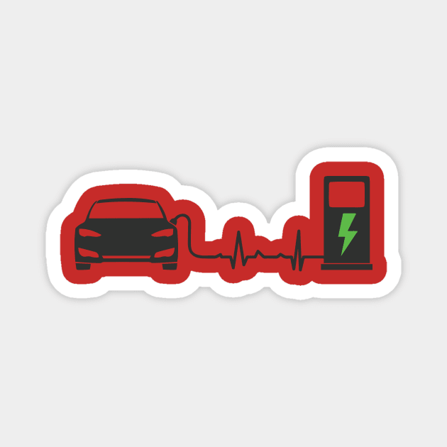 10 Things I Love About My Tesla (Dark Front Light Rear Text) Magnet by Fully Charged Tees