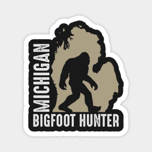 Michigan Bigfoot Hunter, Sasquatch Hunter, MI Squatch Hunt Great Lakes Magnet