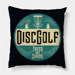 Disc Golf Trees and Chains Day Pillow