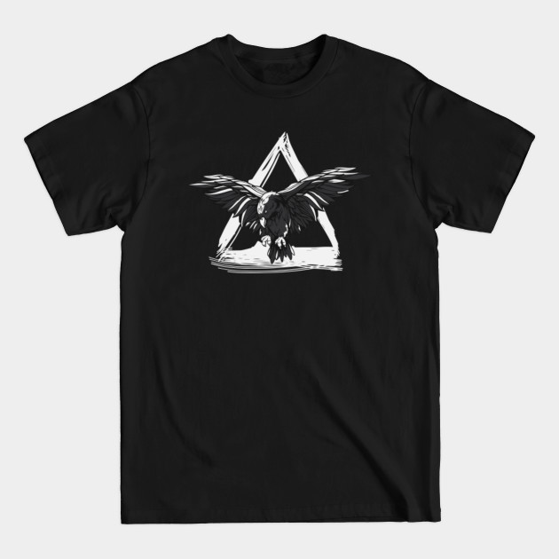 Discover Raven with triangle - Raven - T-Shirt
