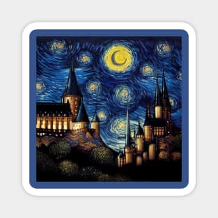 Starry Night Wizarding School Van Gogh Magnet