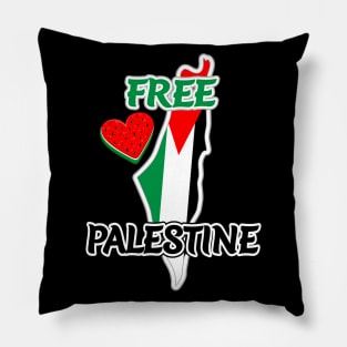Free Palestine - Map and Watermelon Logo Pillow