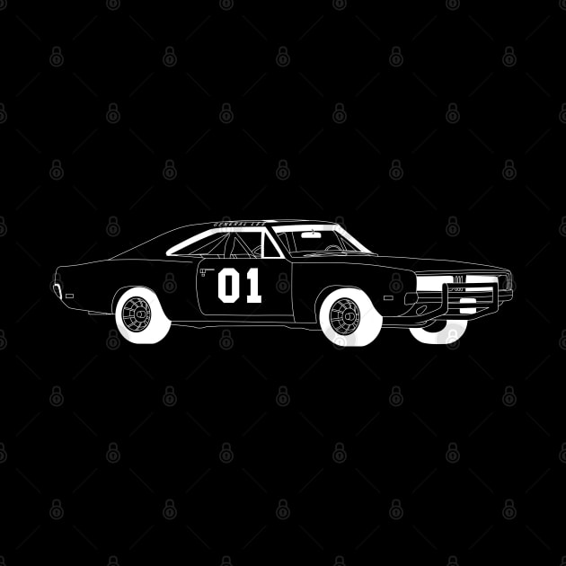 General Lee White Outline by kindacoolbutnotreally