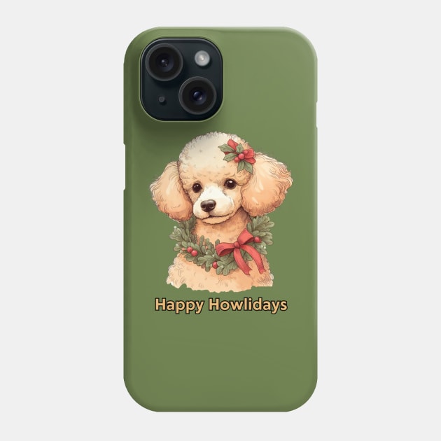 Happy Howlidays Apricot Poodle Phone Case by ZogDog Pro