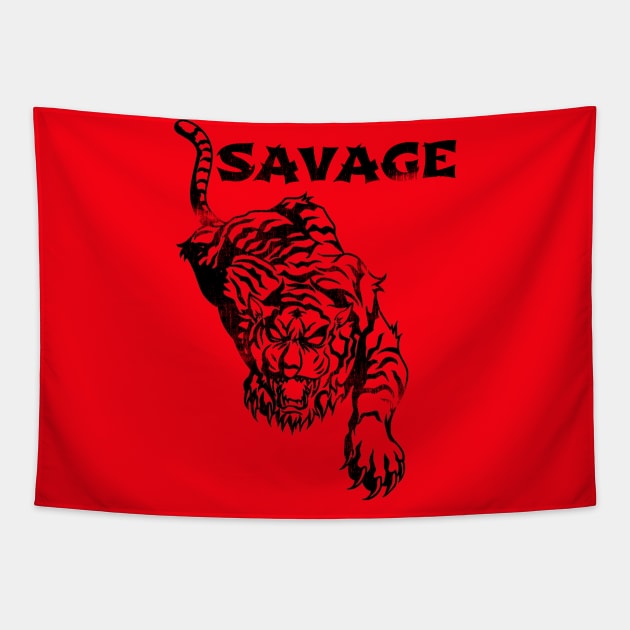 SAVAGE TIGER Tapestry by MuscleTeez