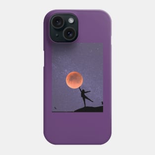 Galaxy and Moon Oneness Violet Graphic Phone Case