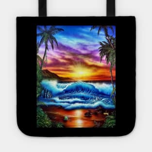 Sunset Hawaiian seascape Tote