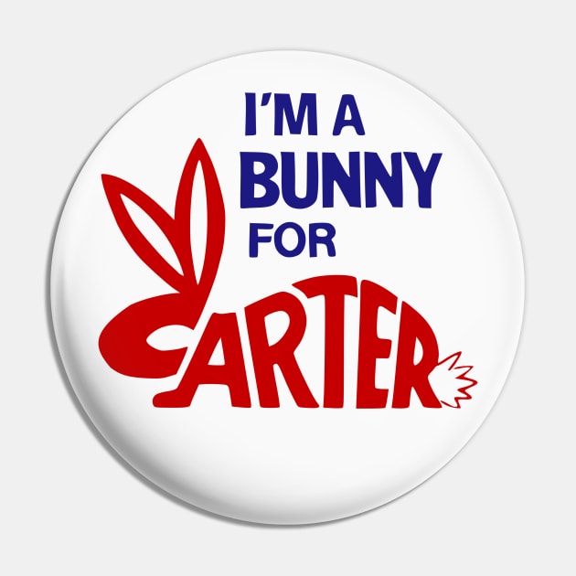 Jimmy Carter Campaign Button - I'm a Bunny for Carter Pin by Yesteeyear