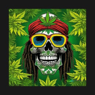 Rasta Skulls - Stoner Reggae Island Vibes 13 T-Shirt