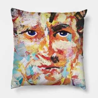 Colorful Face, Man, Painting Pillow