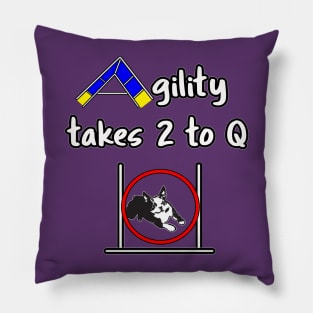 Dog Agility - it takes 2 to Q with a Boston Terrier Pillow