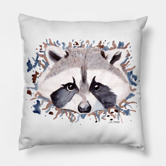 Raccoon Pillow by lucafon18