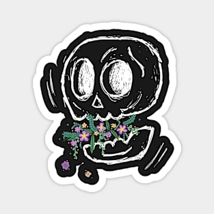 Skull with flowers Magnet