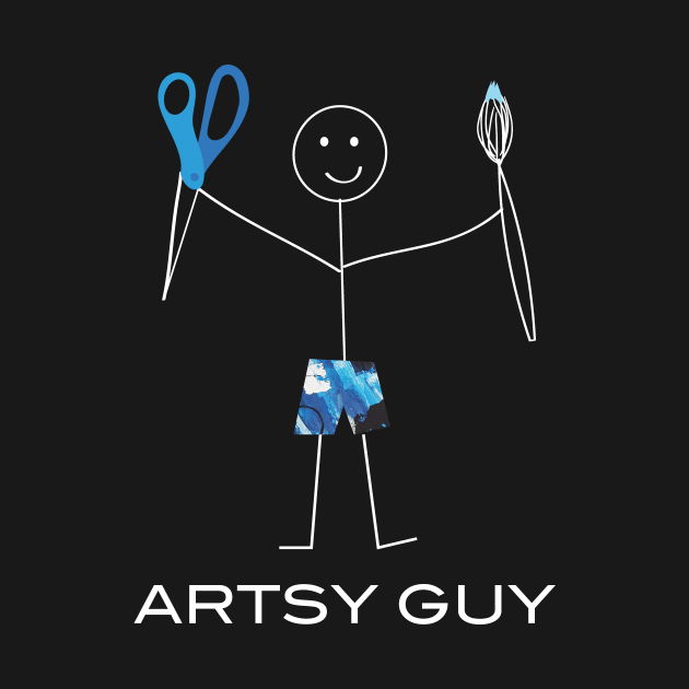 Funny Mens Artsy Guy Illustration by whyitsme