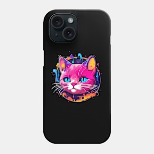 Neon cat Phone Case