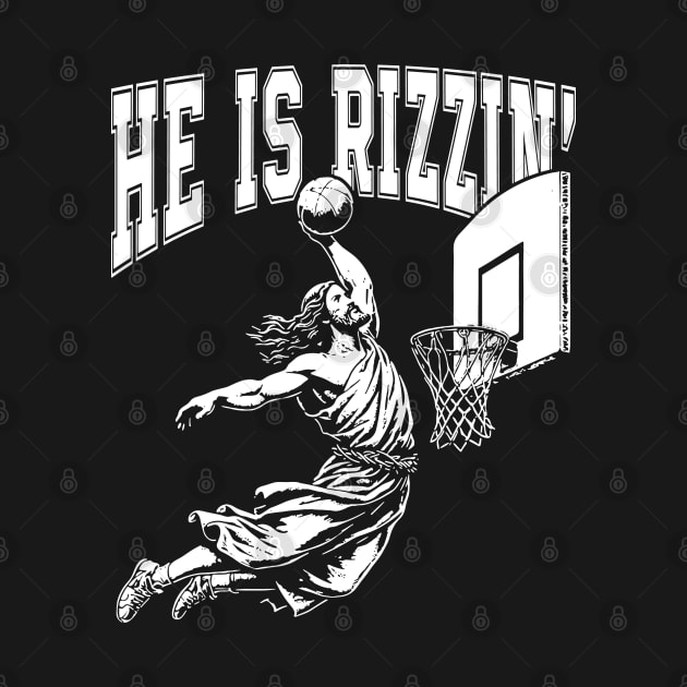 He Is Rizzin' Christian Juses Basketbal Happy Easter by rhazi mode plagget