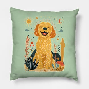 Happy GoldenDoodle Dog Pillow