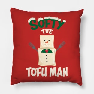 Vegan Christmas Softy the Tofu Man Funny Tofu Pillow