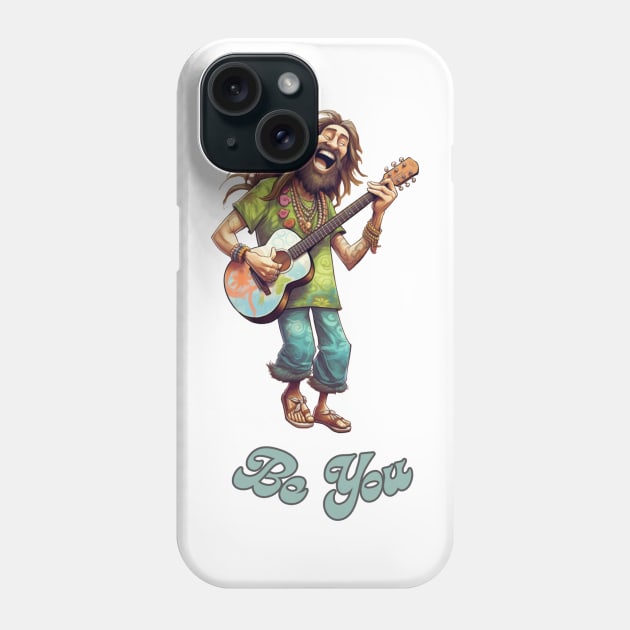 Tie Dye Hippie Funny Be You Quote - Funny Hippie Saying Phone Case by stickercuffs