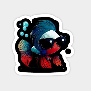 COOL BETTA FISH WITH SUNGLASSES Magnet