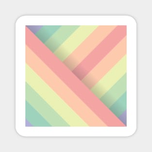 Pastel Rainbow Stripes Magnet