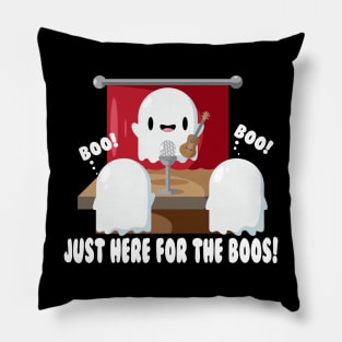 Just Here For The Boos Funny Ukulele Ghost Pillow