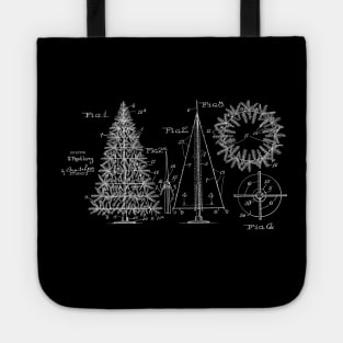 Christmas Tree Vintage Patent Drawing Tote