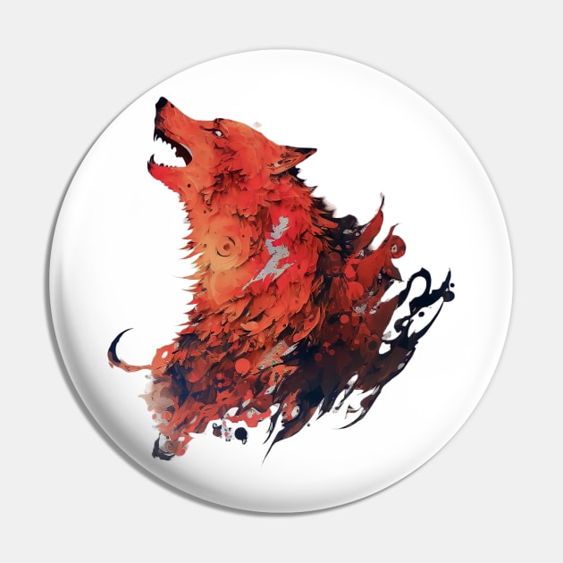 Fenrir: The Mighty Fire Wolf Pin by MK3