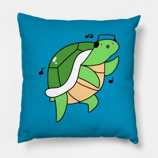 Dancing Headphones Turtle Pillow