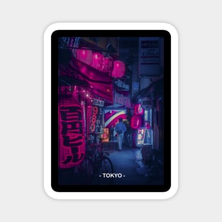 Tokyo Street Neon Synthwave Magnet