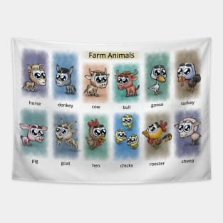 Farm Animals Tapestry