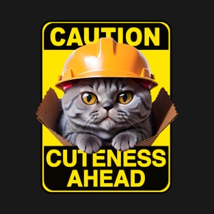 British Shorthair Cat Wearing Hardhat T-Shirt