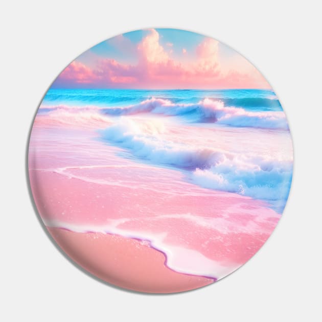 Pink Summer Sand Beach Pin by Myanko