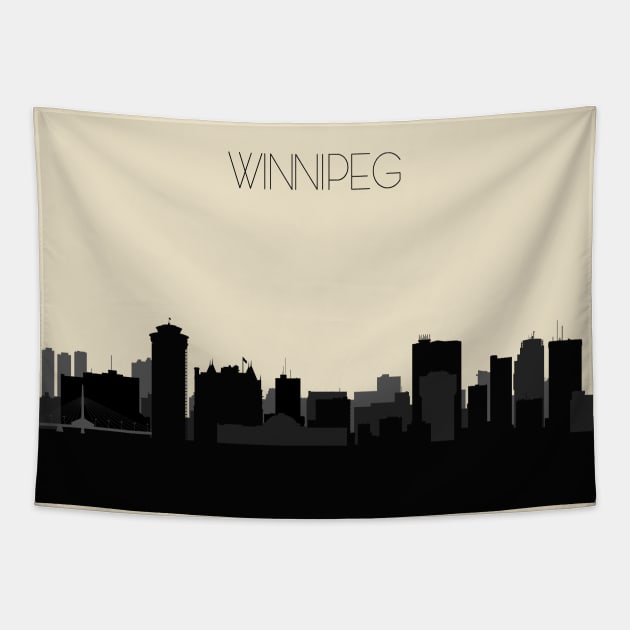 Winnipeg Skyline Tapestry by inspirowl