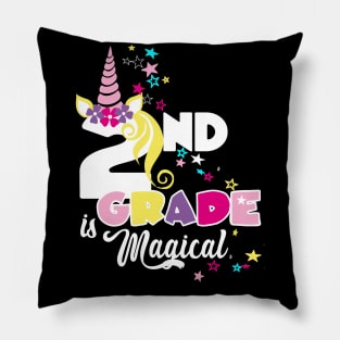 Second Grade Girls Unicorn 2nd Grader Magical Unicorn Lover Gift Pillow