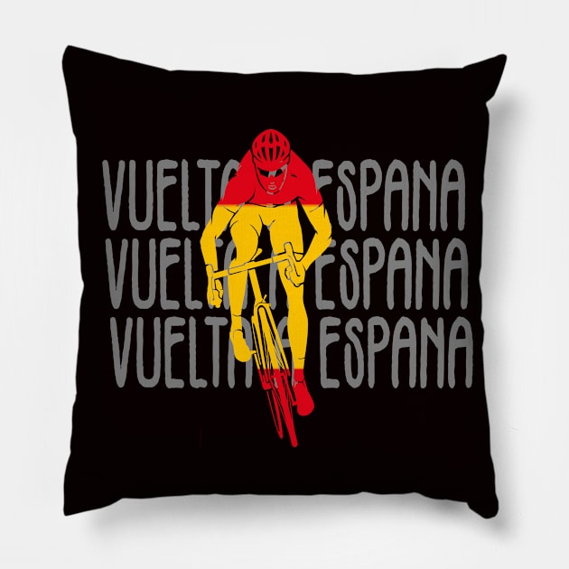 Ciclismo Vuelta a España Pillow by vintagejoa