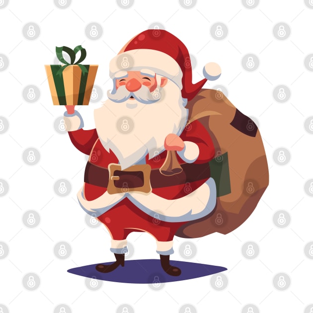 Santa carrying sack of gifts - Christmas Presents X-Mas Xmas by Shirtbubble