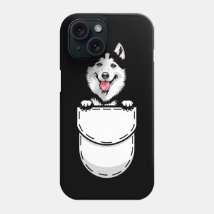 Funny Siberian Husky Pocket Dog Phone Case