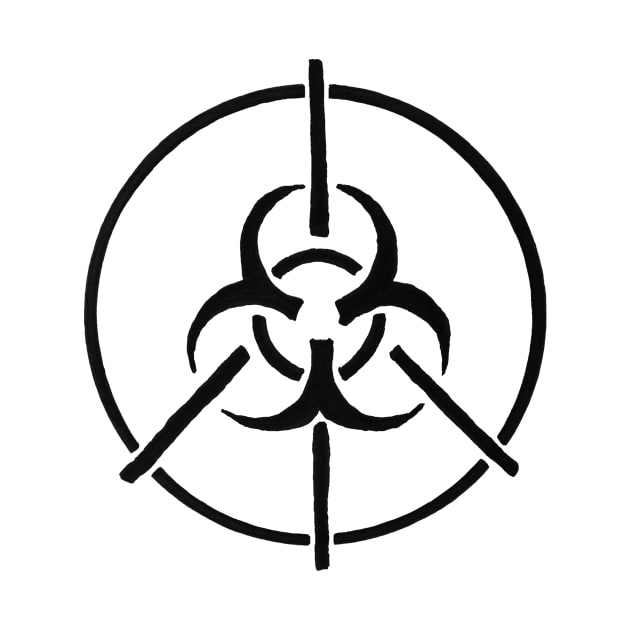 Peace Through Quarantine (black logo) by SeanKBizzDesigns